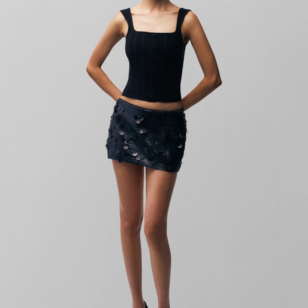 NWT Guizio Paillette skirt in BLACK!